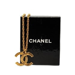 Chanel Coco Mark Necklace Gold Plated Women's CHANEL