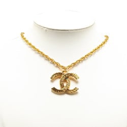 Chanel Coco Mark Necklace Gold Plated Women's CHANEL