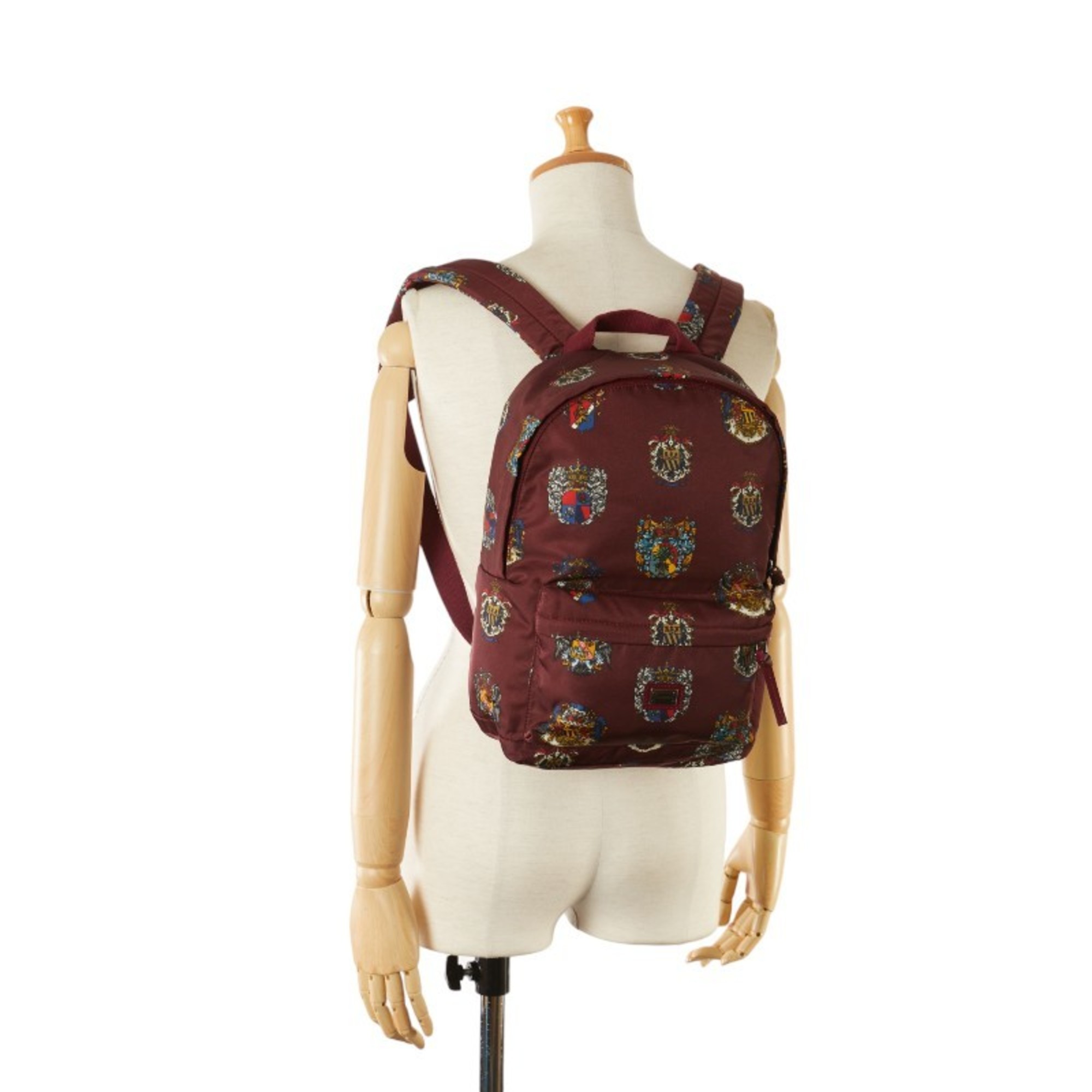 Dolce & Gabbana Backpack Bordeaux Wine Red Nylon Leather Women's DOLCE&GABBANA