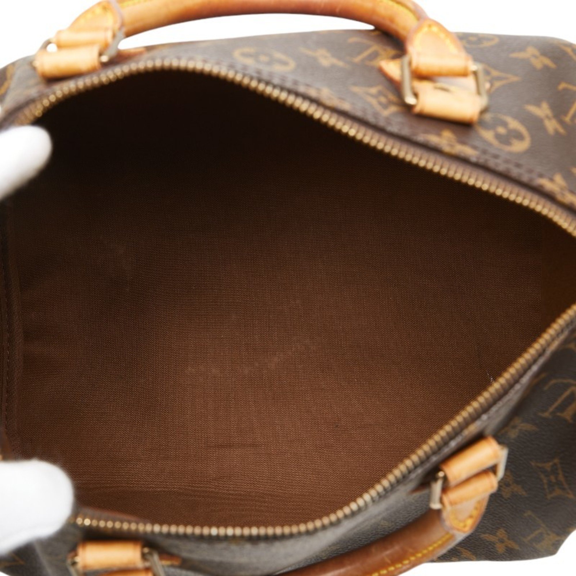 Louis Vuitton Monogram Speedy 30 Handbag Boston Bag M41526 Brown PVC Leather Women's LOUIS VUITTON