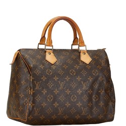 Louis Vuitton Monogram Speedy 30 Handbag Boston Bag M41526 Brown PVC Leather Women's LOUIS VUITTON