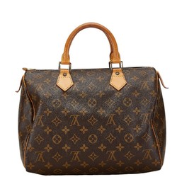 Louis Vuitton Monogram Speedy 30 Handbag Boston Bag M41526 Brown PVC Leather Women's LOUIS VUITTON