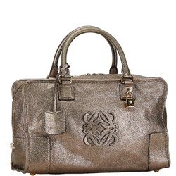 LOEWE Anagram Amazona 35 Handbag Gold Leather Women's