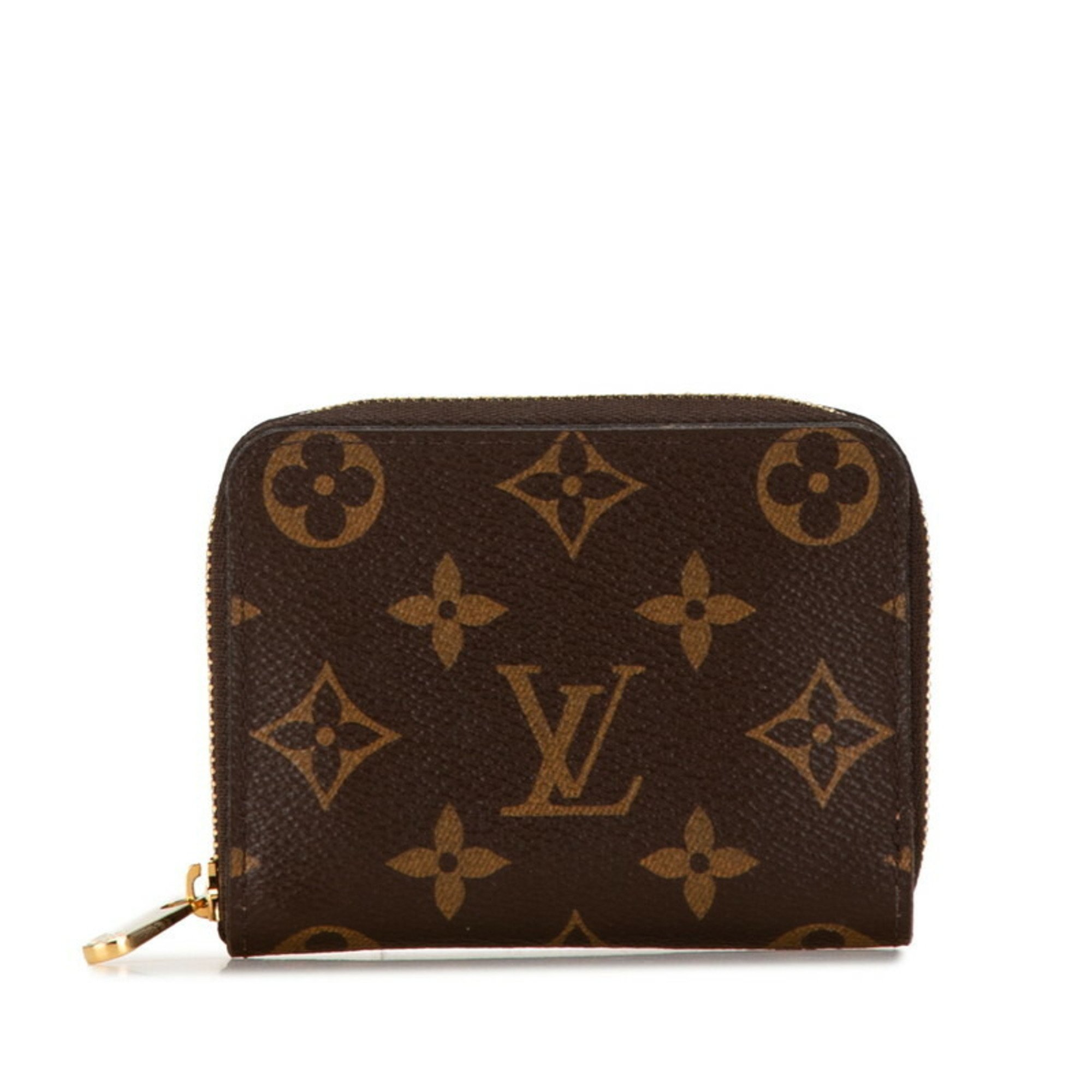 Louis Vuitton Monogram Zippy Coin Purse Case M60067 Brown PVC Leather Women's LOUIS VUITTON