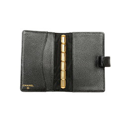 CHANEL Coco Mark Notebook Cover Agenda Black Caviar Skin Women's