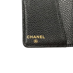 CHANEL Coco Mark Notebook Cover Agenda Black Caviar Skin Women's