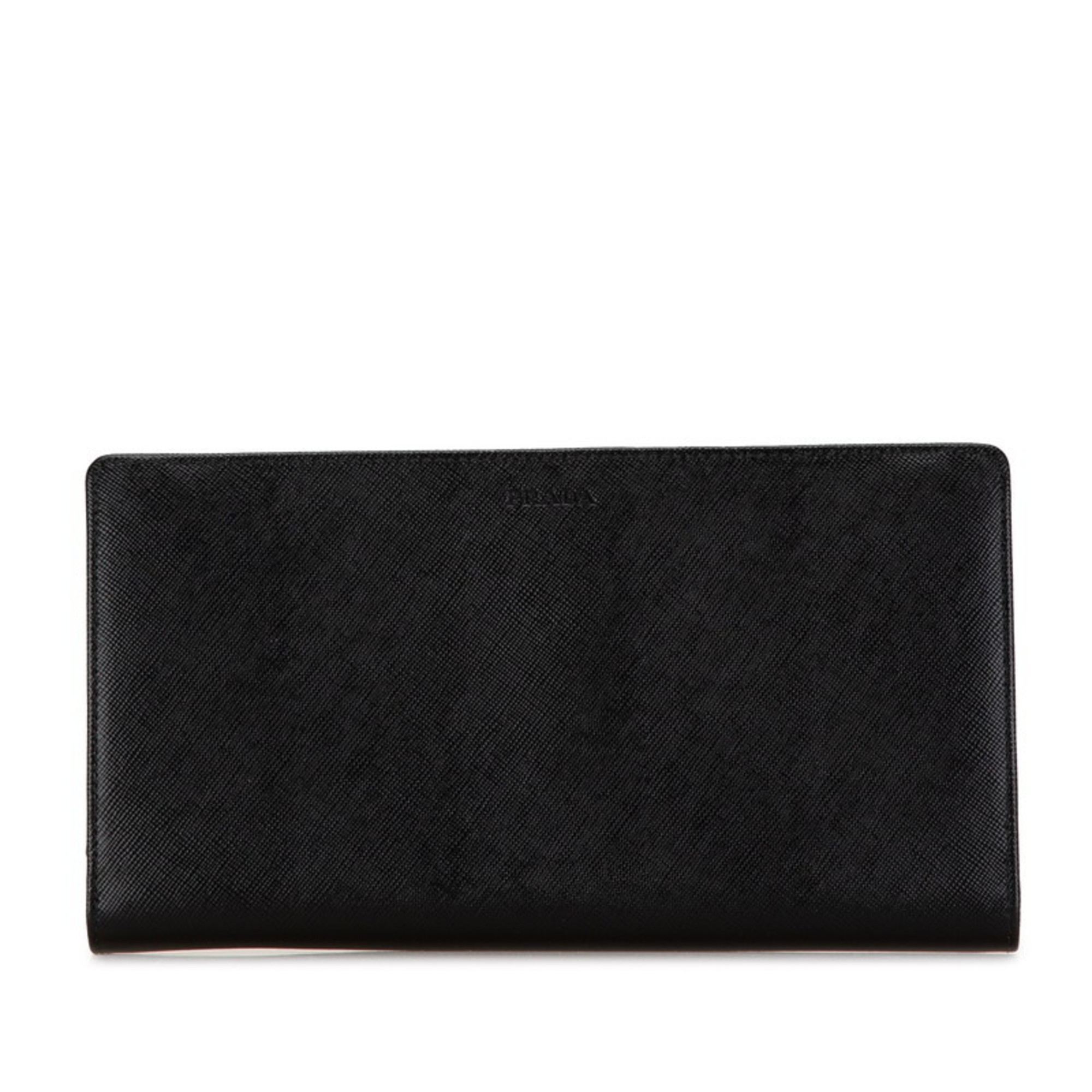 Prada Long Wallet Bag Clutch Black Leather Men's PRADA