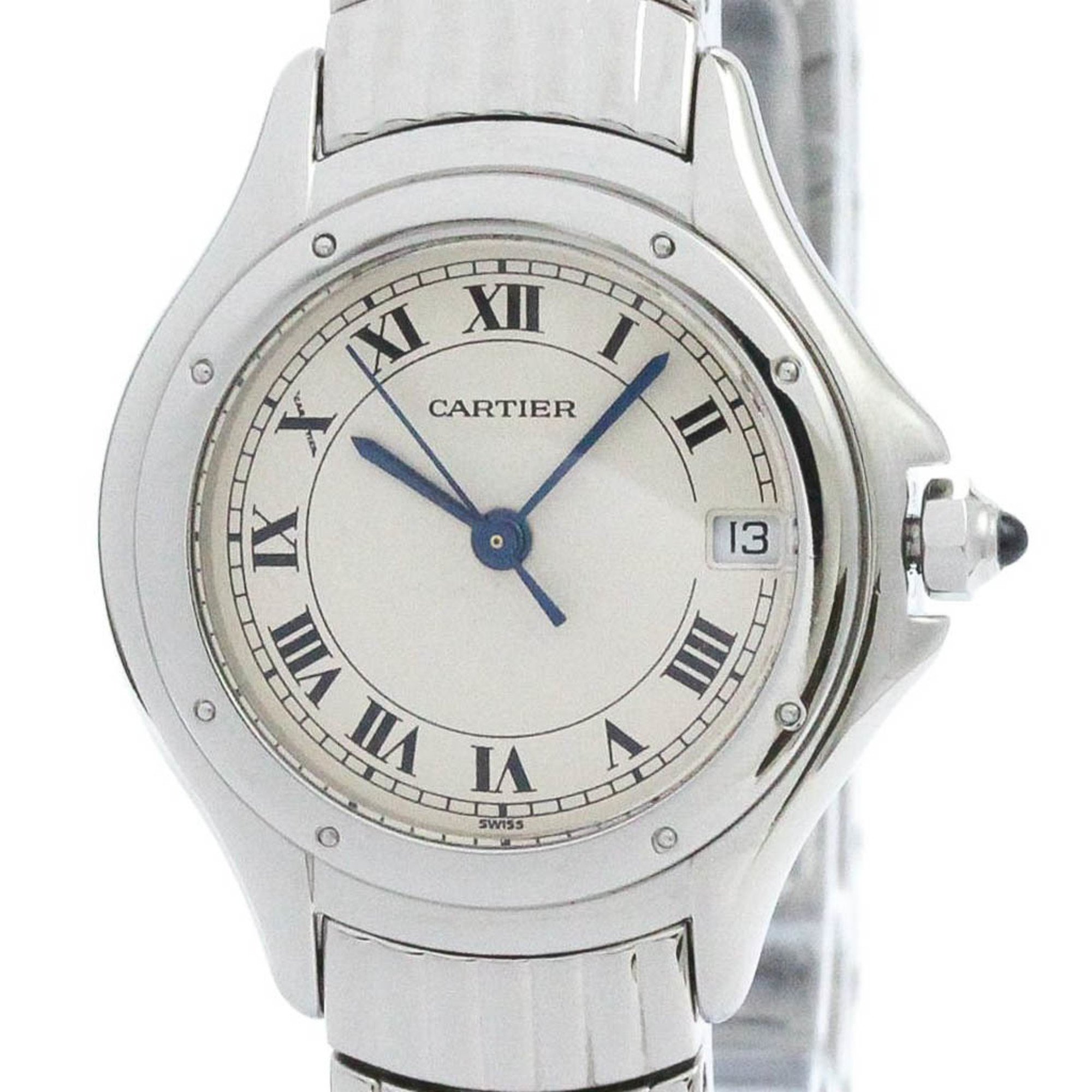 Polished CARTIER Panthere Cougar Steel Quartz Ladies Watch W35010L4 BF572580