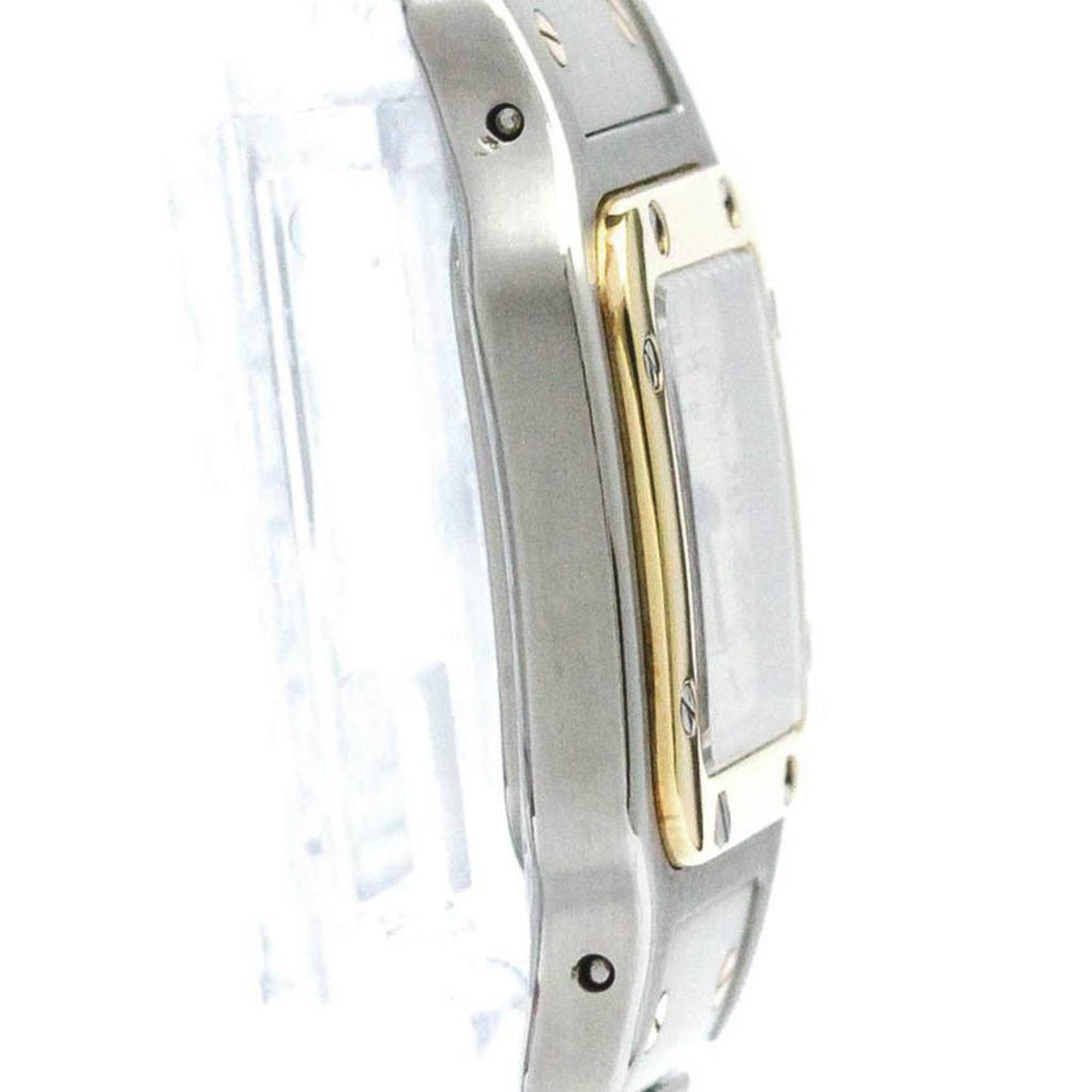 CARTIER Santos Galbee 18K Gold Steel Quartz Ladies Watch W20012C4 BF576057