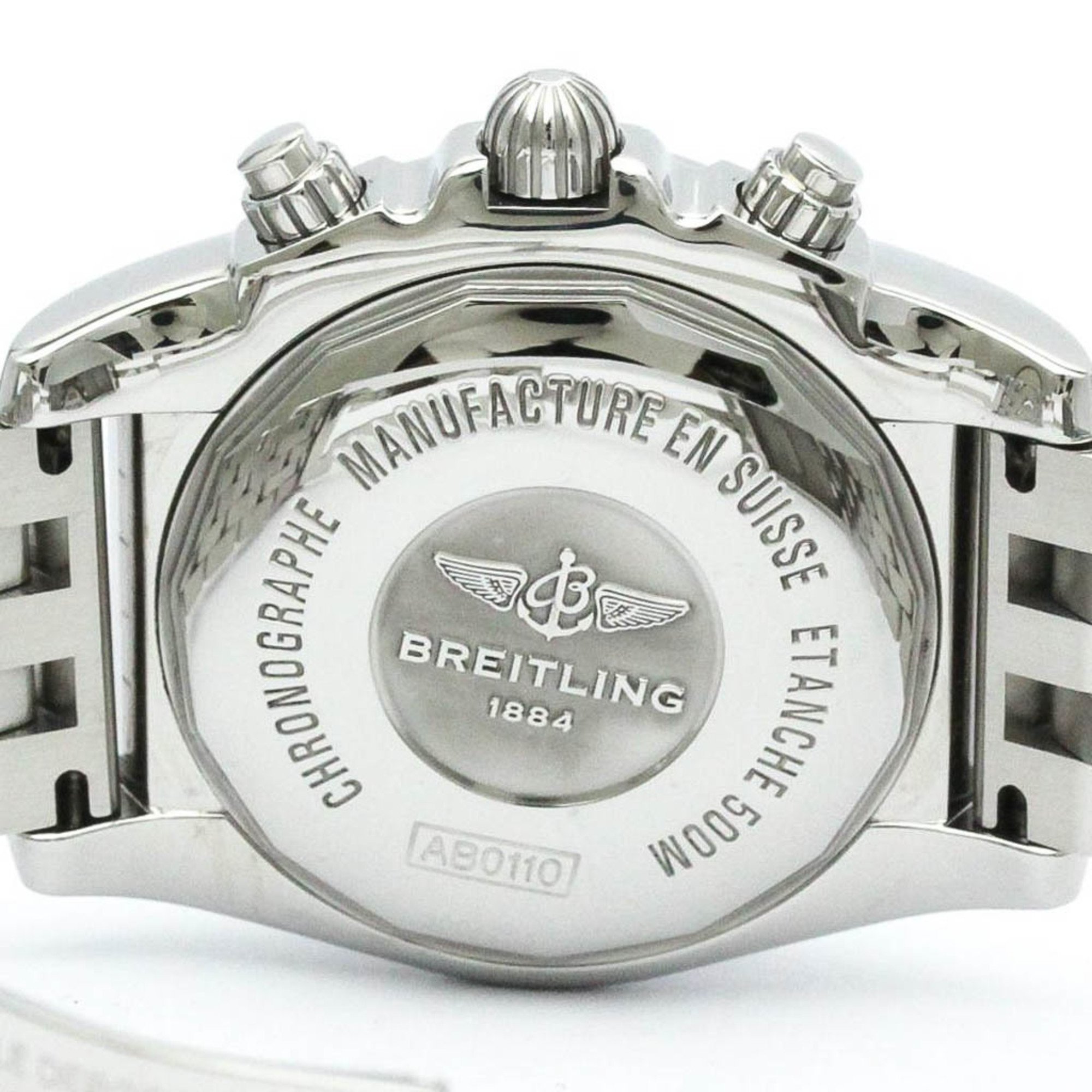 Polished BREITLING Chronomat 44 MOP Dial Steel Automatic Watch AB0110 BF575803