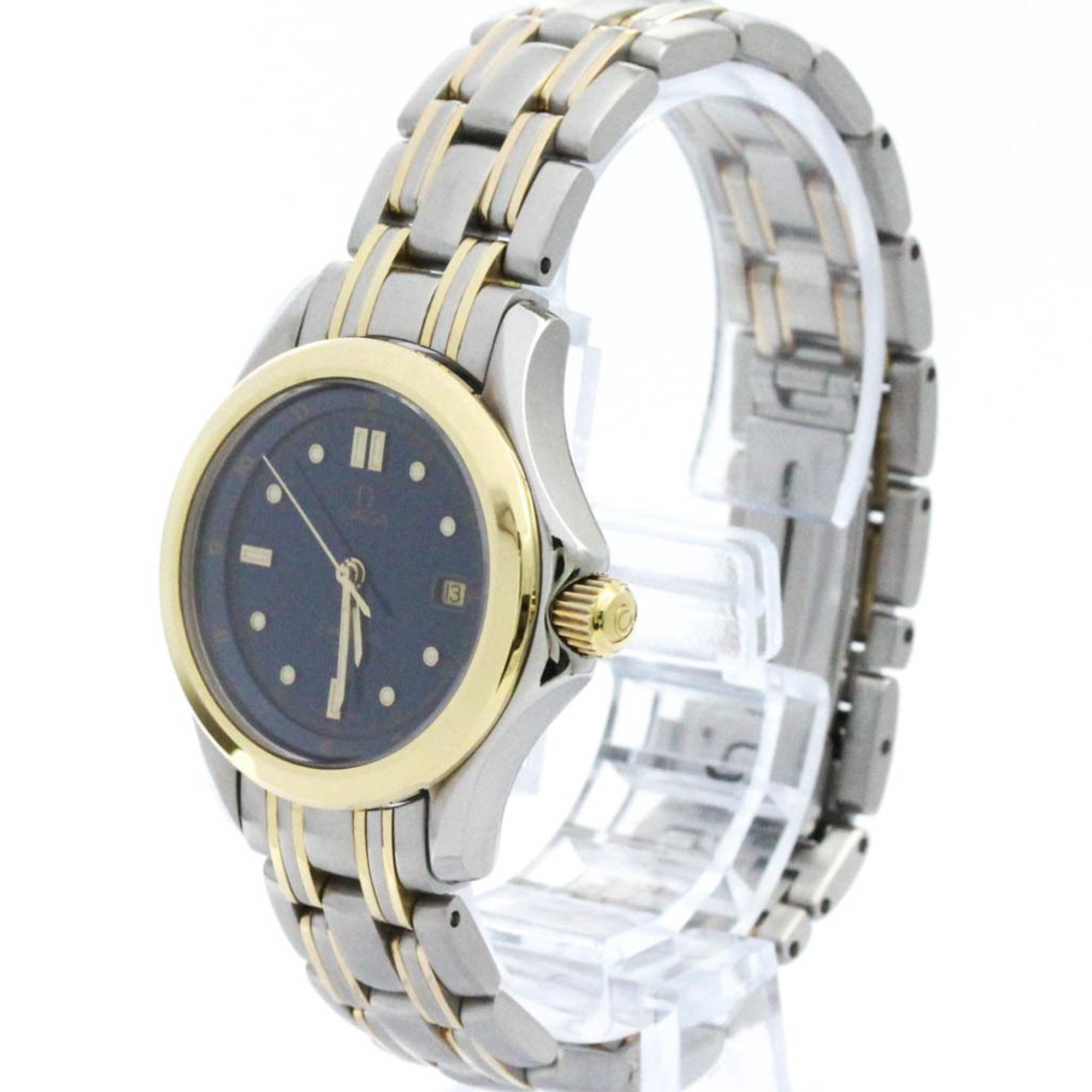 Polished OMEGA Seamaster 18K Gold Steel Quartz Ladies Watch 2411.80  BF570433