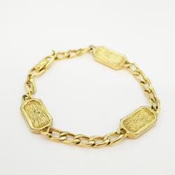 Christian Dior Bracelet CD Rhinestone GP Plated Gold Women's