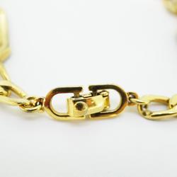 Christian Dior Bracelet CD Rhinestone GP Plated Gold Women's