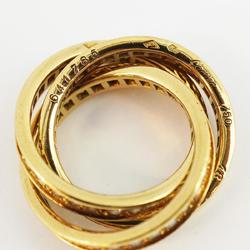 Cartier Ring Trinity Full Diamond Three Bangles 48 K18YG Yellow Gold Ladies