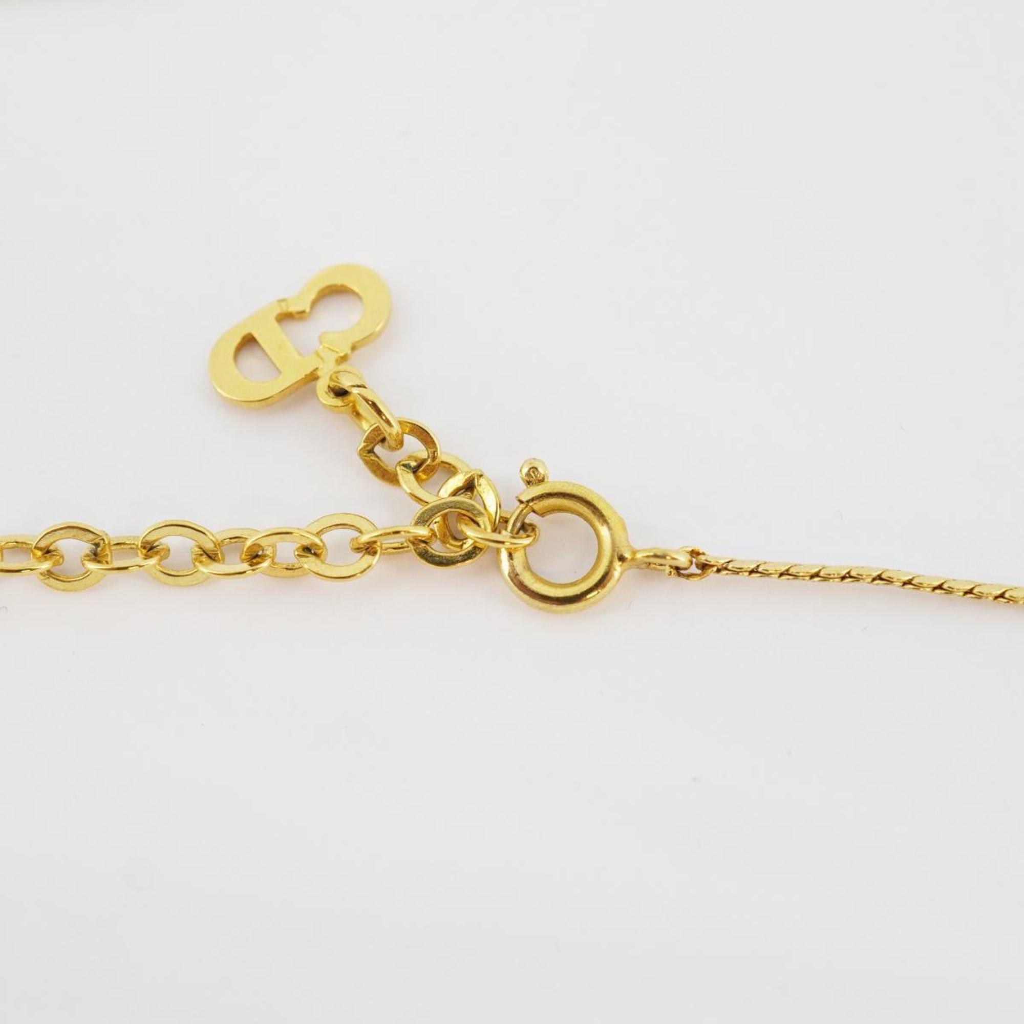 Christian Dior Necklace CD GP Plated Gold Women's