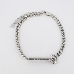 Christian Dior Bracelet Plate Metal Silver Black Women's