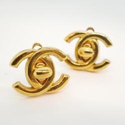 Chanel earrings turn lock 96P GP plated gold ladies