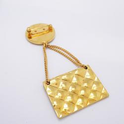 Chanel Brooch Coco Mark Matelasse Circle GP Plated Gold Women's