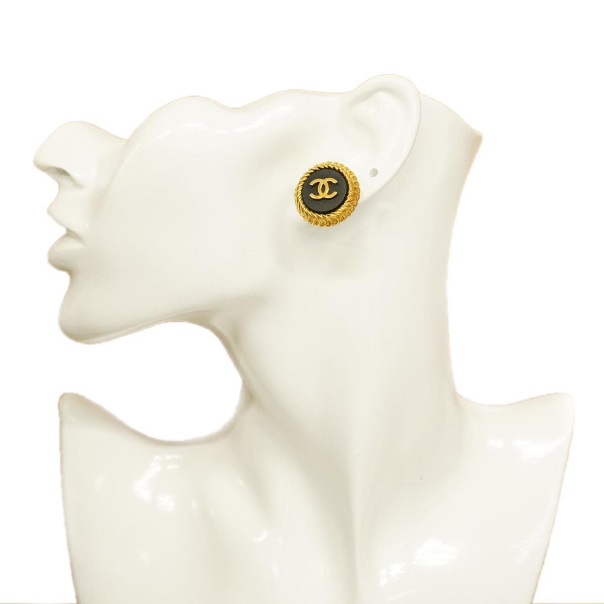 Chanel Earrings Coco Mark Circle GP Plated Gold 95P Women's