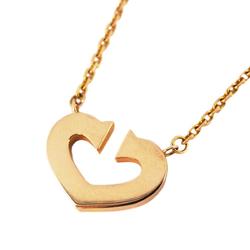 Cartier C Heart Necklace K18PG Pink Gold Women's