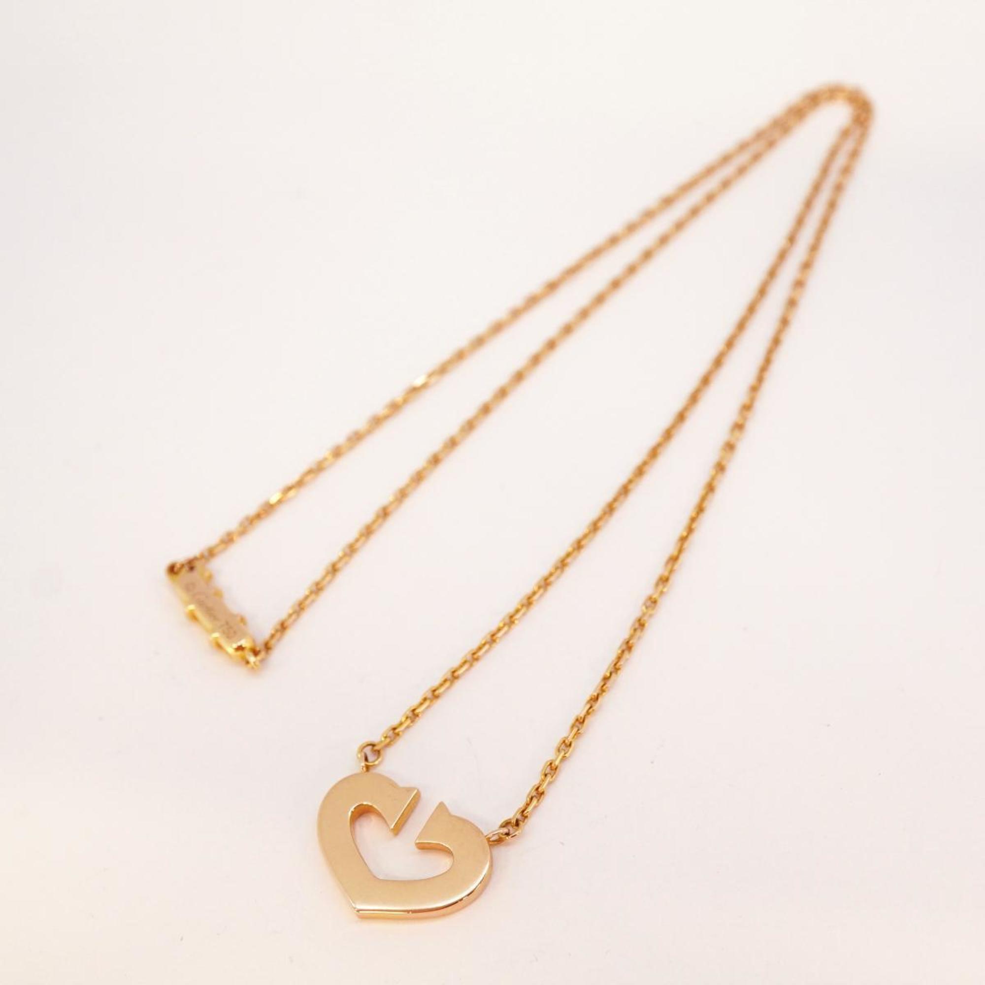 Cartier C Heart Necklace K18PG Pink Gold Women's