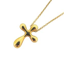 Tiffany Necklace Small Cross K18YG Yellow Gold Women's