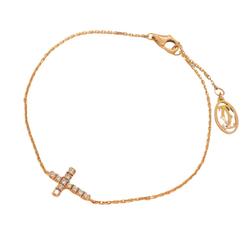 Cartier Bracelet Symbol Cross Diamond K18PG Pink Gold Women's