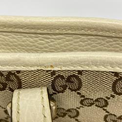 Gucci Handbag GG Canvas 449241 Leather Brown Beige White Champagne Women's