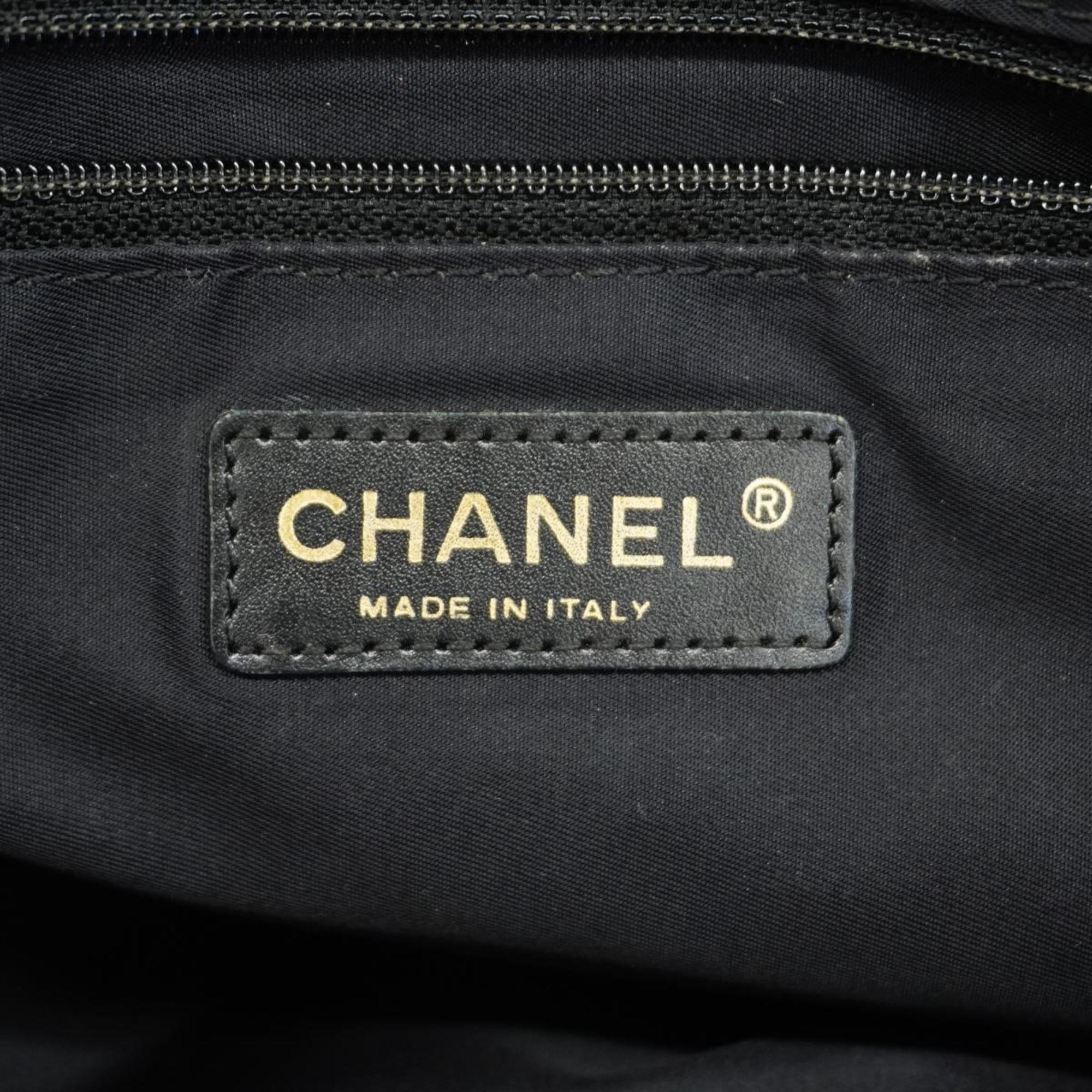 Chanel Tote Bag New Travel Nylon Black Women's