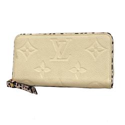 Louis Vuitton Long Wallet Monogram Empreinte Wild at Heart Zippy M80685 Creme Ladies