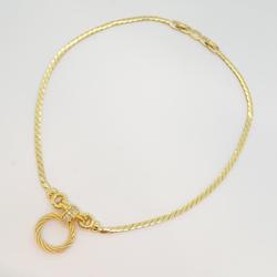 Christian Dior Necklace Circle Rhinestone GP Plated Gold Women's