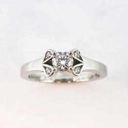 Cartier Ring Solitaire Ballerina Diamond Pt950 Platinum 0.24ct Women's