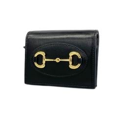 Gucci Horsebit Wallet 621887 Leather Black Women's