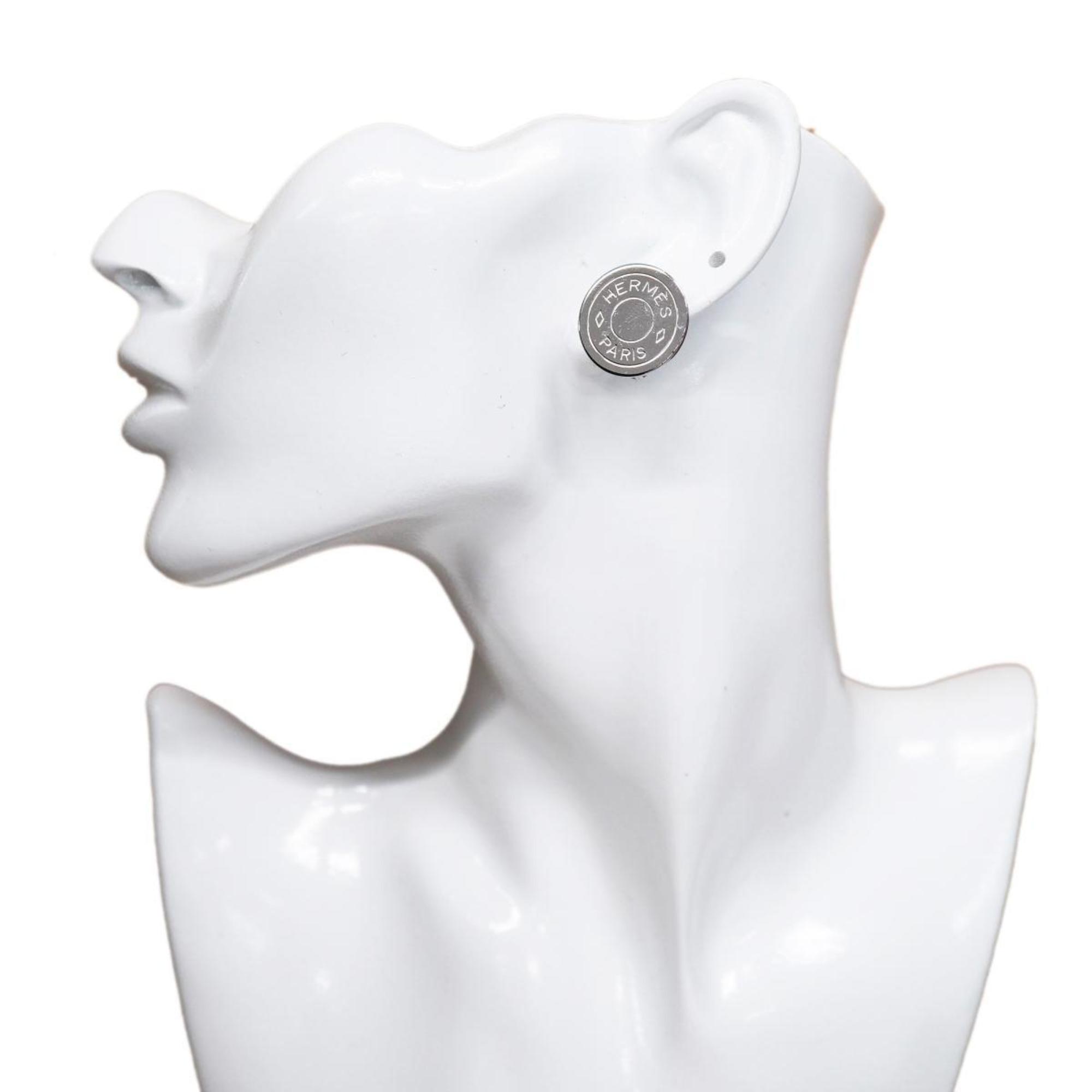 Hermes earrings, serie, metal, silver, women's