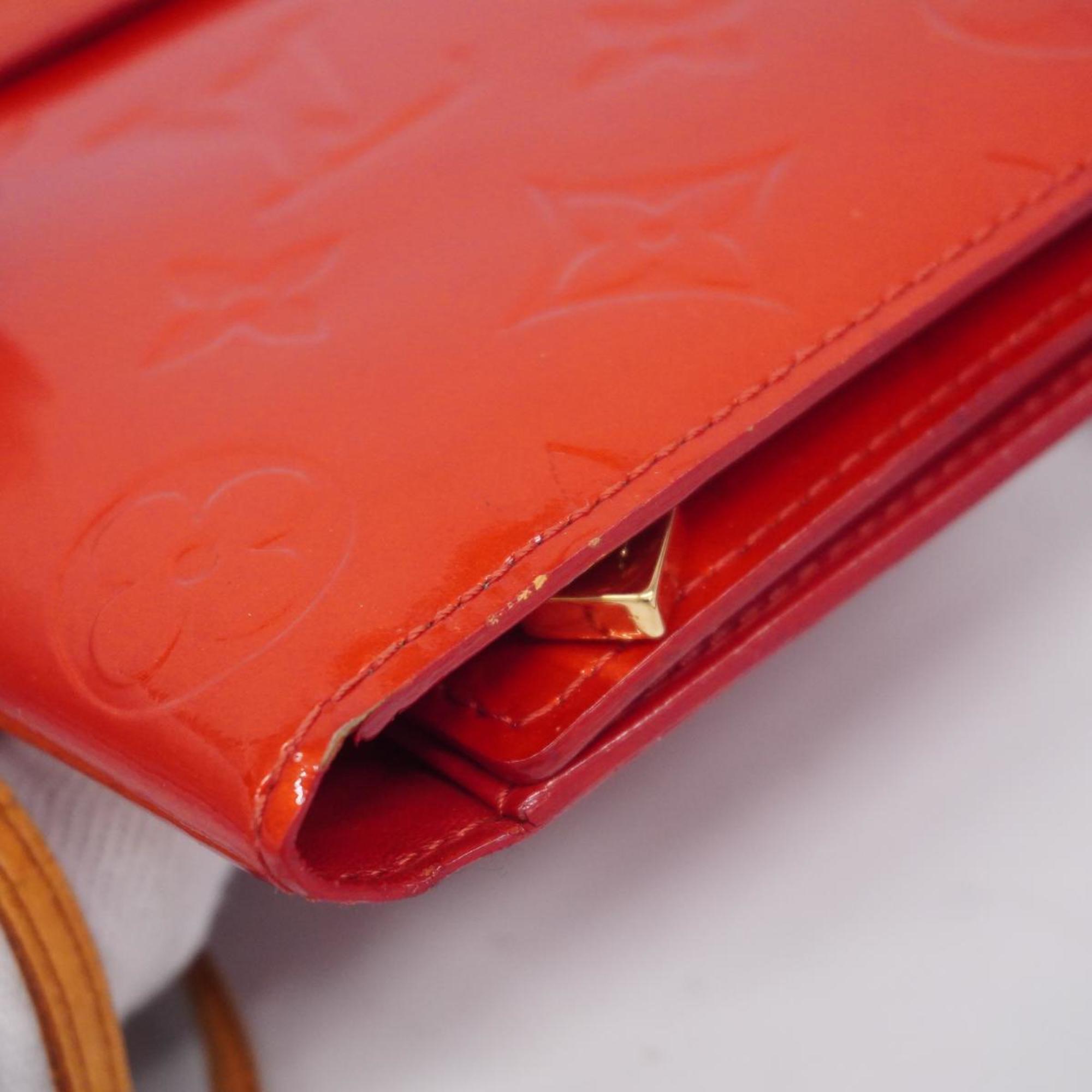 Louis Vuitton Shoulder Wallet Vernis Walker M91153 Rouge Ladies