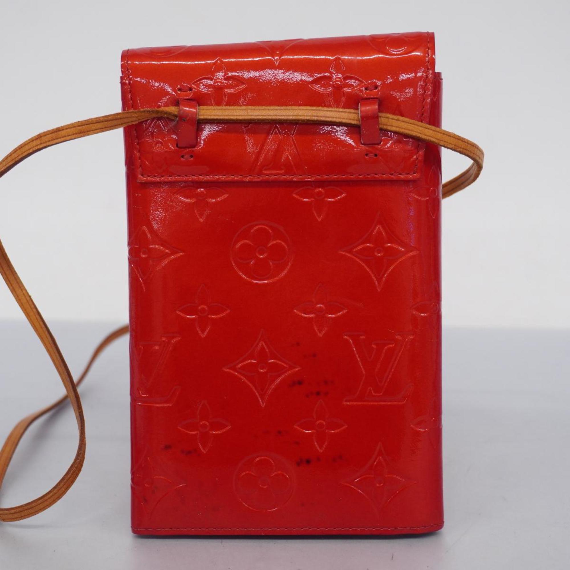 Louis Vuitton Shoulder Wallet Vernis Walker M91153 Rouge Ladies