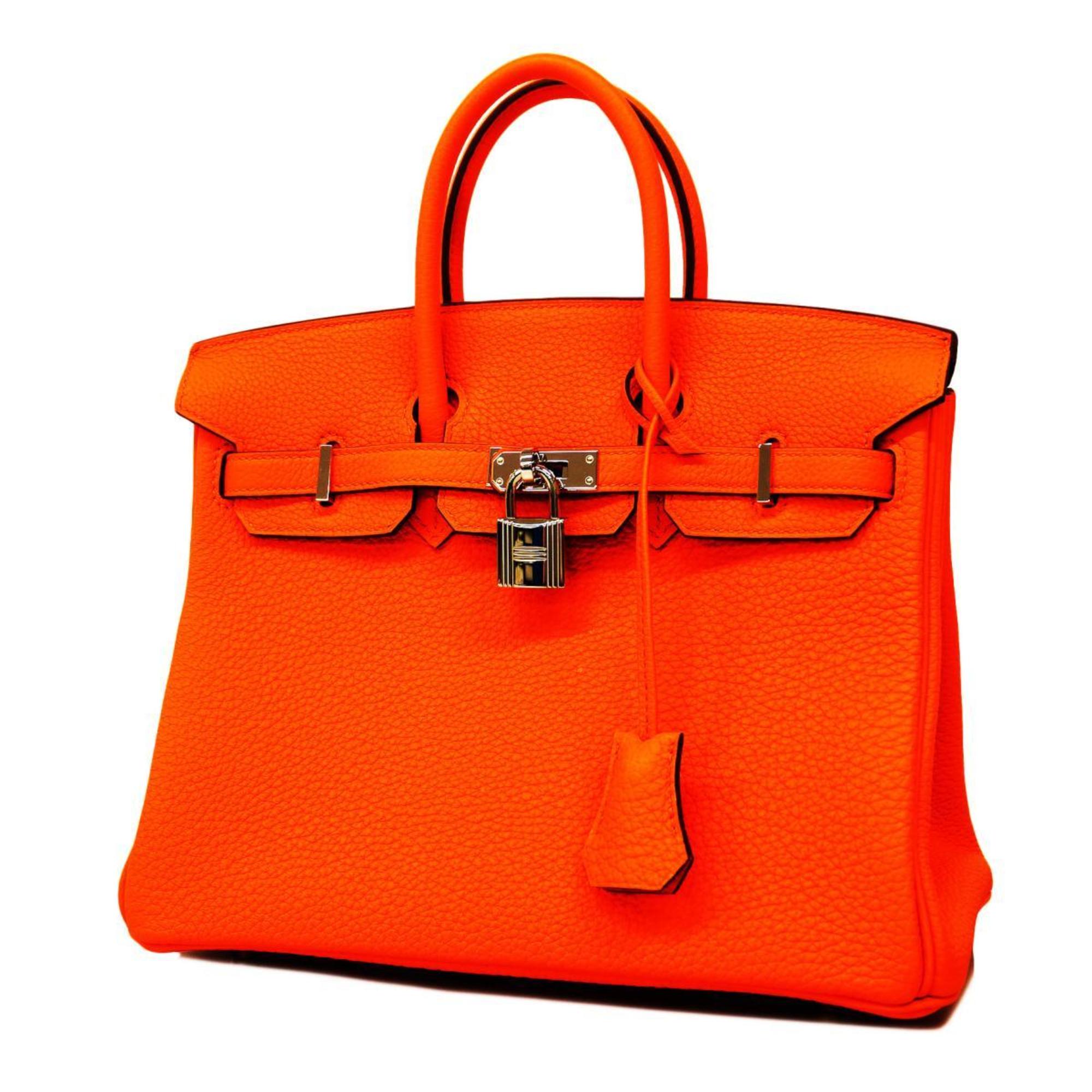 Hermes handbag Birkin 25 B stamp Togo Orange Anne Ladies