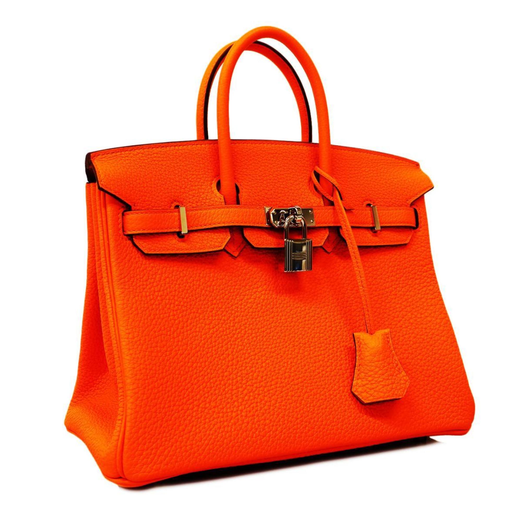 Hermes handbag Birkin 25 B stamp Togo Orange Anne Ladies