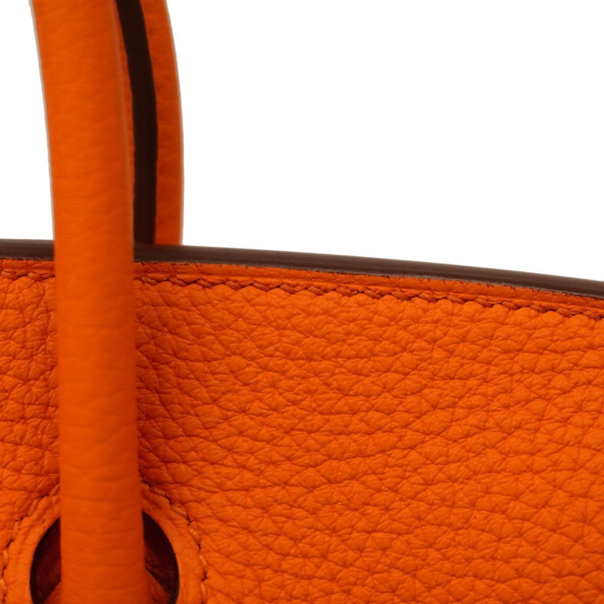 Hermes handbag Birkin 25 B stamp Togo Orange Anne Ladies