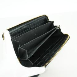 Gucci Long Wallet GG Marmont 456117 Leather Black Women's