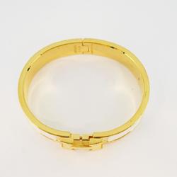 Hermes Bangle Click Clack PM GP Plated Gold White Women's