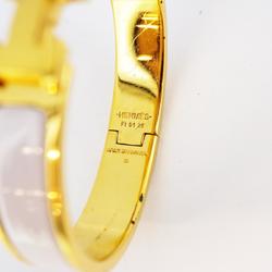 Hermes Bangle Click Clack PM GP Plated Gold White Women's