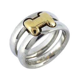 Hermes Ring Olympe K18YG Yellow Gold Metal Silver Women's