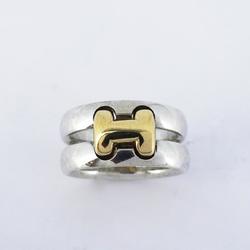 Hermes Ring Olympe K18YG Yellow Gold Metal Silver Women's