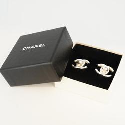 Chanel earrings turn lock metal silver 96A for women