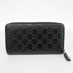 Gucci Long Wallet Guccissima 307987 Leather Black Men's Women's