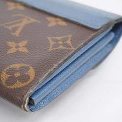 Louis Vuitton Long Wallet Monogram Portefeuille Pallas M63940 Blue Jean Ladies