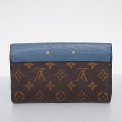 Louis Vuitton Long Wallet Monogram Portefeuille Pallas M63940 Blue Jean Ladies