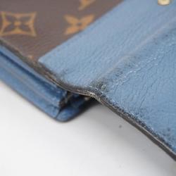 Louis Vuitton Long Wallet Monogram Portefeuille Pallas M63940 Blue Jean Ladies