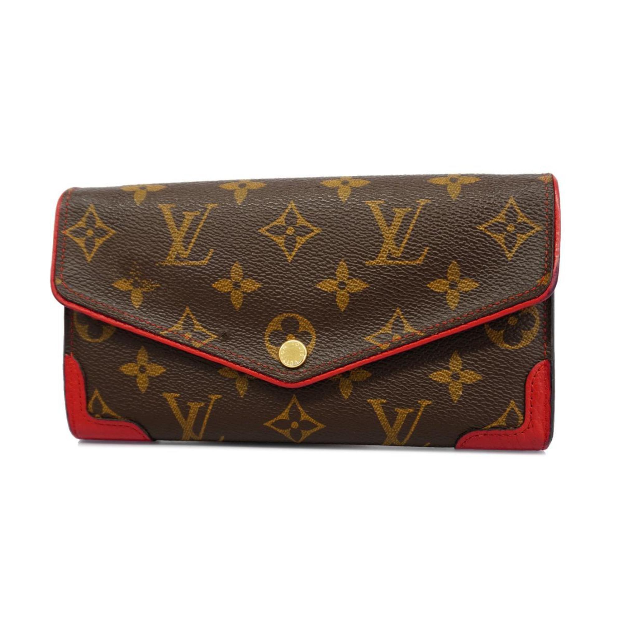 Louis Vuitton Long Wallet Monogram Retiro Portofeuil Sarah M61184 Cerise Ladies